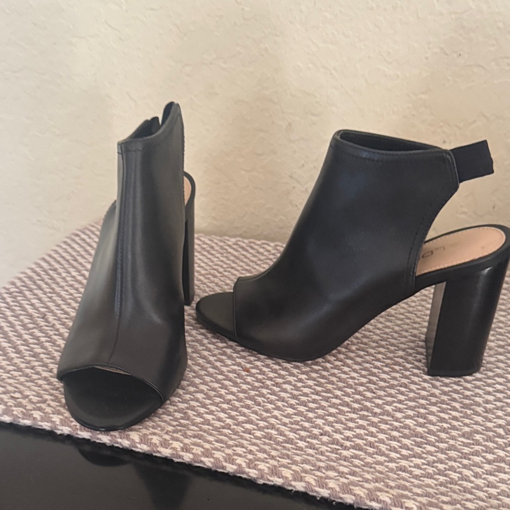 Aldo Black Open-Toe Heeled Booties